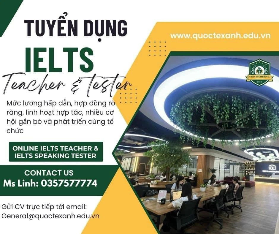 TUYỂN DỤNG IELTS TEACHER&TESTER