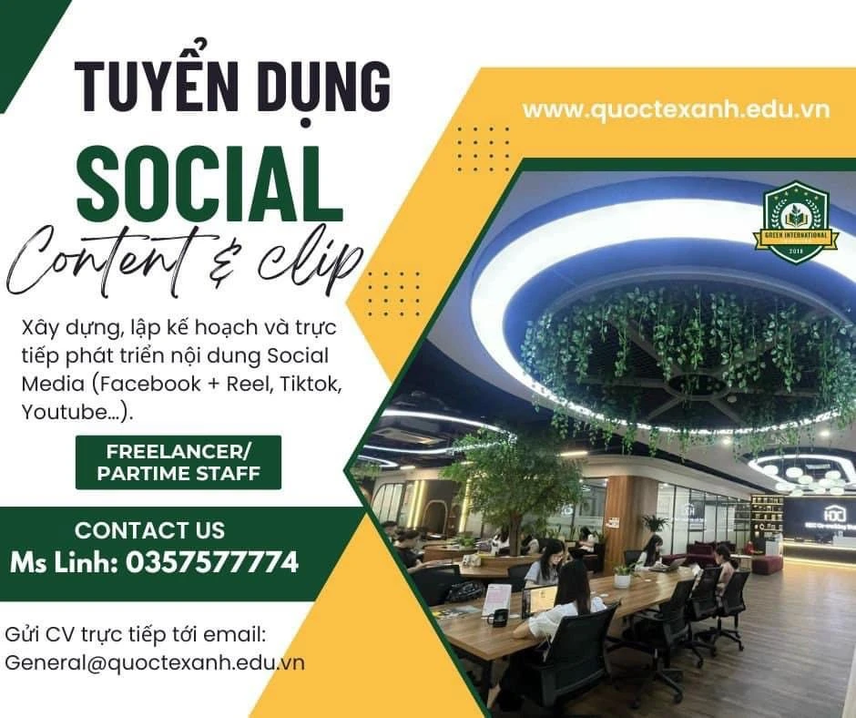 TUYỂN DỤNG SOCIAL CONTENT&CLIP